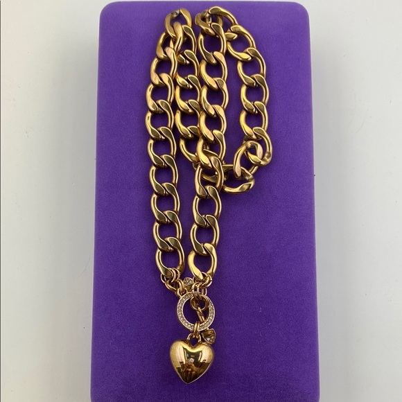 💛 Y2K Gold Juicy Couture Heart Charm Necklace - Picture 3 of 5